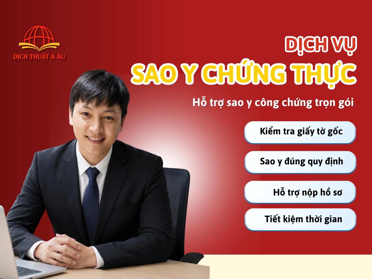 Đội ngũ DỊCH THUẬT Á ÂU tại văn phòng tiếp nhận hồ sơ