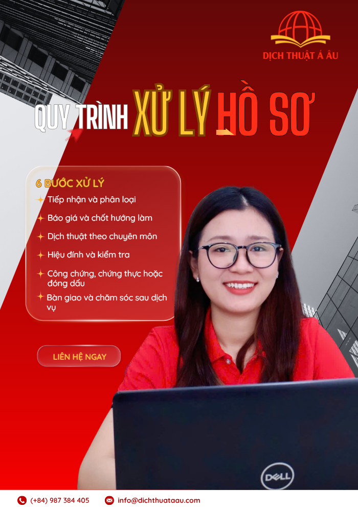 Sơ đồ quy trình xử lý hồ sơ dịch thuật
