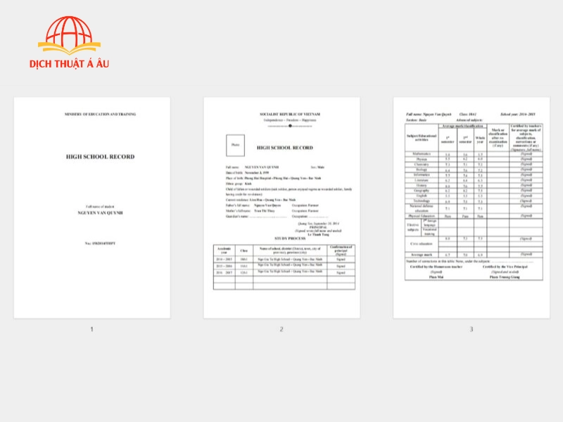 dịch thuật công chứng học bạ dịch thuật công chứng học bạ