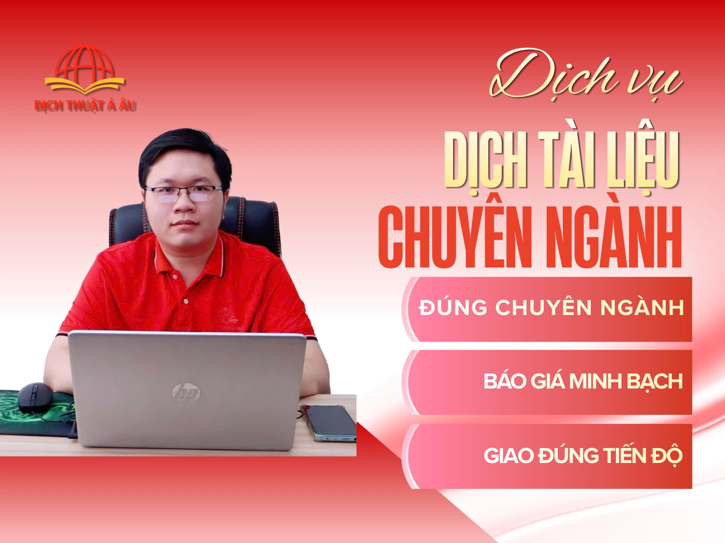 Đội ngũ DỊCH THUẬT Á ÂU tại văn phòng tiếp nhận hồ sơ